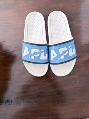 APL Blue Slide Sandals with White Footbed